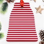 Horizontal Stripes Red Bell Ornament (Two Sides) Front