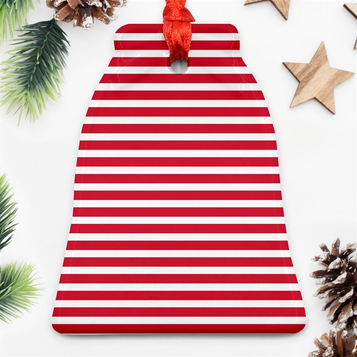 Horizontal Stripes Red Bell Ornament (Two Sides)