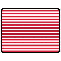 Horizontal Stripes Red Double Sided Fleece Blanket (large)  by Mariart