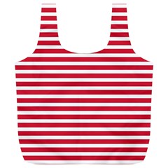 Horizontal Stripes Red Full Print Recycle Bags (l)  by Mariart