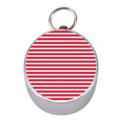 Horizontal Stripes Red Mini Silver Compasses by Mariart