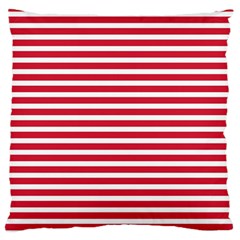 Horizontal Stripes Red Large Flano Cushion Case (one Side) by Mariart