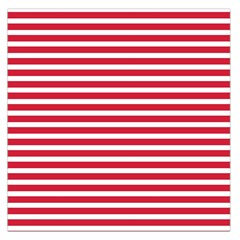 Horizontal Stripes Red Large Satin Scarf (square)