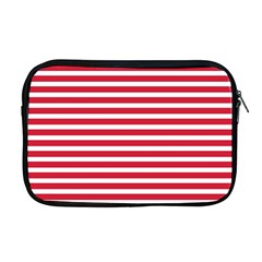 Horizontal Stripes Red Apple Macbook Pro 17  Zipper Case