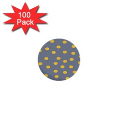 Limpet Polka Dot Yellow Grey 1  Mini Buttons (100 Pack)  by Mariart