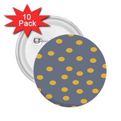 Limpet Polka Dot Yellow Grey 2 25  Buttons (10 Pack)  by Mariart