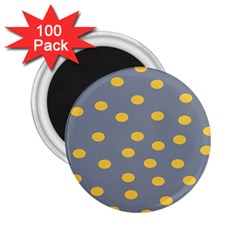 Limpet Polka Dot Yellow Grey 2 25  Magnets (100 Pack) 