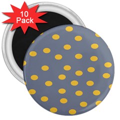 Limpet Polka Dot Yellow Grey 3  Magnets (10 Pack)  by Mariart