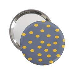 Limpet Polka Dot Yellow Grey 2 25  Handbag Mirrors