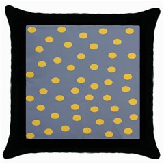 Limpet Polka Dot Yellow Grey Throw Pillow Case (black) by Mariart