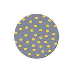 Limpet Polka Dot Yellow Grey Magnet 3  (round) by Mariart