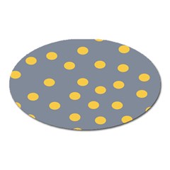 Limpet Polka Dot Yellow Grey Oval Magnet by Mariart