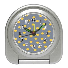 Limpet Polka Dot Yellow Grey Travel Alarm Clocks by Mariart