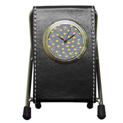 Limpet Polka Dot Yellow Grey Pen Holder Desk Clocks by Mariart