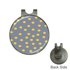 Limpet Polka Dot Yellow Grey Hat Clips With Golf Markers by Mariart