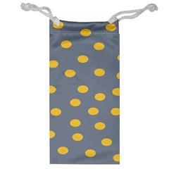 Limpet Polka Dot Yellow Grey Jewelry Bag by Mariart