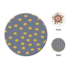 Limpet Polka Dot Yellow Grey Playing Cards (round)  by Mariart