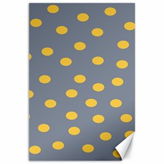 Limpet Polka Dot Yellow Grey Canvas 24  X 36  by Mariart