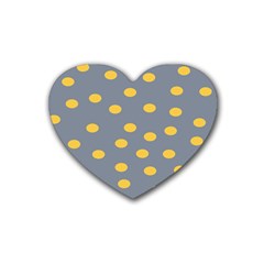 Limpet Polka Dot Yellow Grey Heart Coaster (4 Pack)  by Mariart