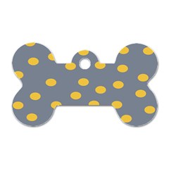 Limpet Polka Dot Yellow Grey Dog Tag Bone (one Side) by Mariart