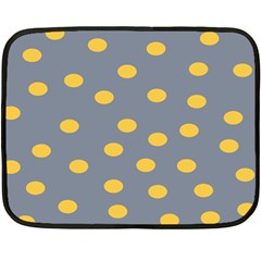 Limpet Polka Dot Yellow Grey Fleece Blanket (mini) by Mariart