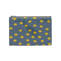 Limpet Polka Dot Yellow Grey Cosmetic Bag (medium)  by Mariart