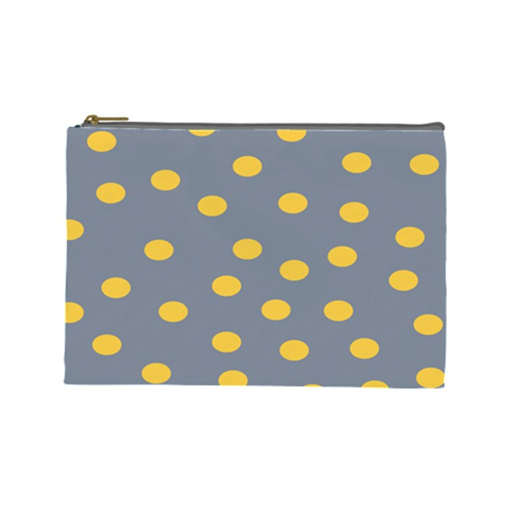 Limpet Polka Dot Yellow Grey Cosmetic Bag (Large) 