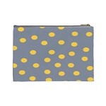 Limpet Polka Dot Yellow Grey Cosmetic Bag (Large)  Back