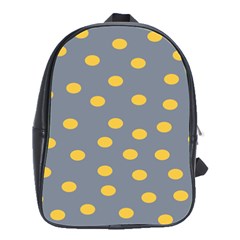 Limpet Polka Dot Yellow Grey School Bags(large)  by Mariart