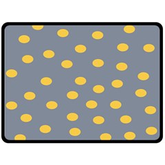 Limpet Polka Dot Yellow Grey Fleece Blanket (large)  by Mariart