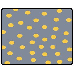 Limpet Polka Dot Yellow Grey Fleece Blanket (medium)  by Mariart