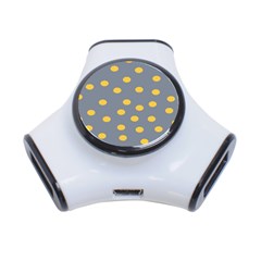 Limpet Polka Dot Yellow Grey 3-port Usb Hub by Mariart