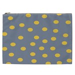 Limpet Polka Dot Yellow Grey Cosmetic Bag (XXL)  Front