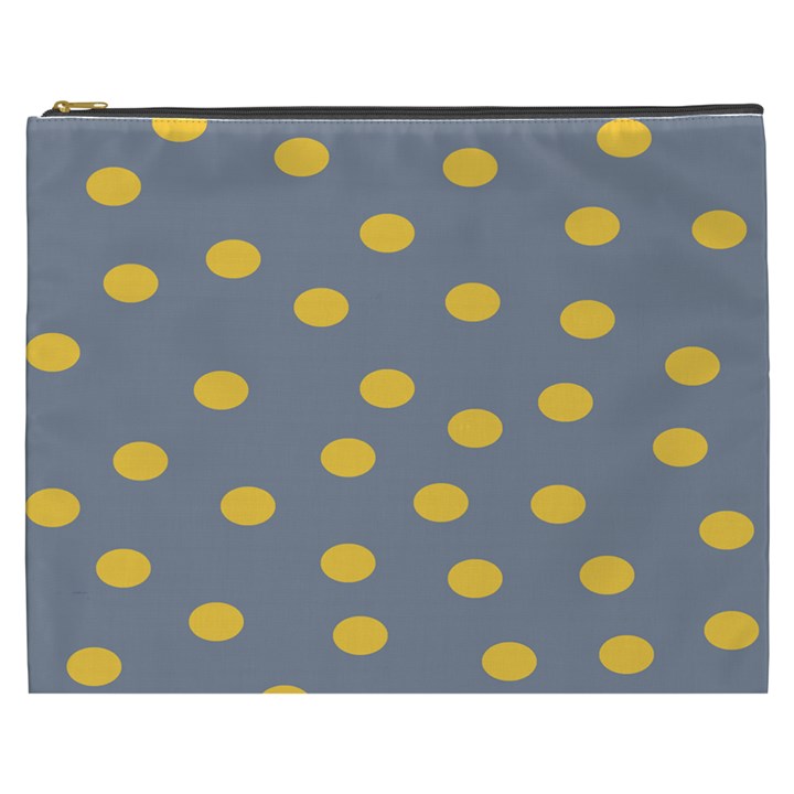 Limpet Polka Dot Yellow Grey Cosmetic Bag (XXXL) 