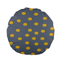 Limpet Polka Dot Yellow Grey Standard 15  Premium Round Cushions by Mariart