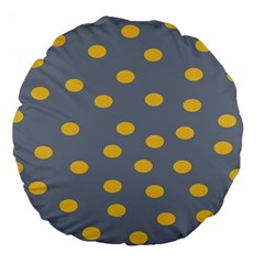 Limpet Polka Dot Yellow Grey Large 18  Premium Round Cushions by Mariart