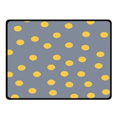 Limpet Polka Dot Yellow Grey Double Sided Fleece Blanket (small)  by Mariart