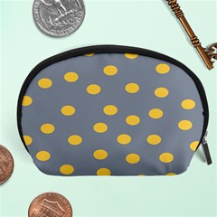 Limpet Polka Dot Yellow Grey Accessory Pouches (large)  by Mariart