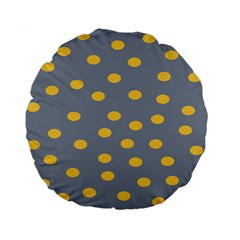 Limpet Polka Dot Yellow Grey Standard 15  Premium Flano Round Cushions by Mariart