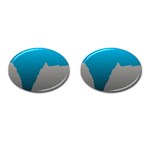 Mariana Trench Sea Beach Water Blue Cufflinks (Oval) Front(Pair)