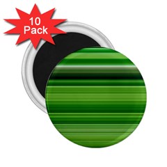 Horizontal Stripes Line Green 2 25  Magnets (10 Pack)  by Mariart