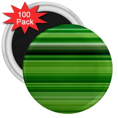 Horizontal Stripes Line Green 3  Magnets (100 Pack) by Mariart