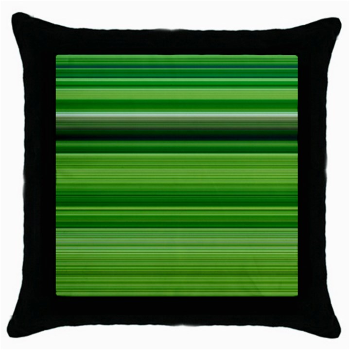 Horizontal Stripes Line Green Throw Pillow Case (Black)