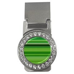 Horizontal Stripes Line Green Money Clips (cz)  by Mariart