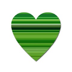 Horizontal Stripes Line Green Heart Magnet by Mariart