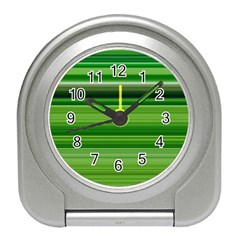 Horizontal Stripes Line Green Travel Alarm Clocks by Mariart