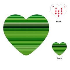 Horizontal Stripes Line Green Playing Cards (heart)  by Mariart