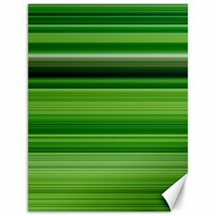 Horizontal Stripes Line Green Canvas 12  X 16   by Mariart