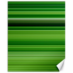 Horizontal Stripes Line Green Canvas 16  X 20   by Mariart