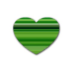 Horizontal Stripes Line Green Heart Coaster (4 Pack)  by Mariart